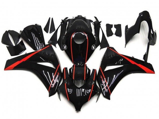 Carenagens Moto Honda CBR1000RR 2008-2011 - Preto Brilhante Vermelho Listra