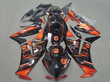 Carenagens Moto Honda CBR1000RR 2012-2016 - Laranja Preto Brilhante BACARDI