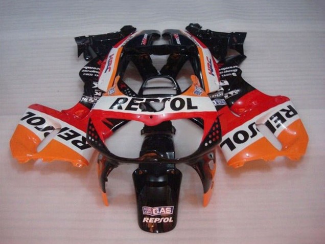Carenagens Moto Honda CBR900RR 893 1994-1995 - Laranja Branco Vermelho Preto Brilhante Repsol