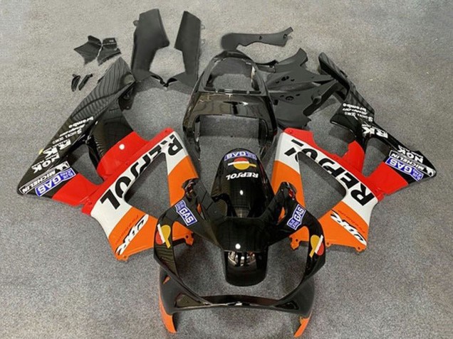Carenagens Moto Honda CBR900RR 929 2000-2001 - Laranja Branco Vermelho Preto Brilhante Repsol
