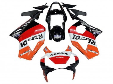 Carenagens Moto Honda CBR900RR 954 2002-2003 - Branco Laranja Vermelho Preto Brilhante Repsol