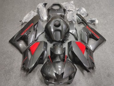 Carenagens Moto Honda CBR600RR 2013-2026 - Falso Fibra de Carbono Vermelho