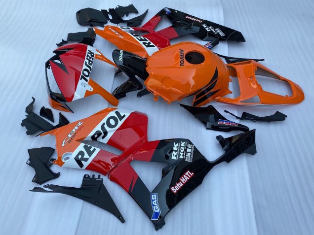 Carenagem Moto Honda CBR600RR 2013-2023 - Laranja Branco Vermelho Preto Brilhante Repsol