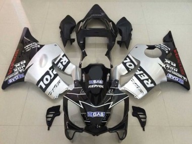 Carenagens Moto Honda CBR600 F4i 2001-2003 - Prata Preto Brilhante Repsol