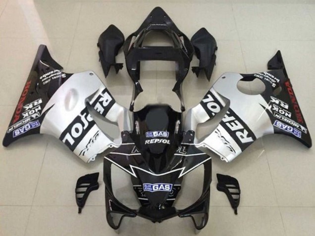 Carenagens Moto Honda CBR600 F4i 2001-2003 - Prata Preto Brilhante Repsol