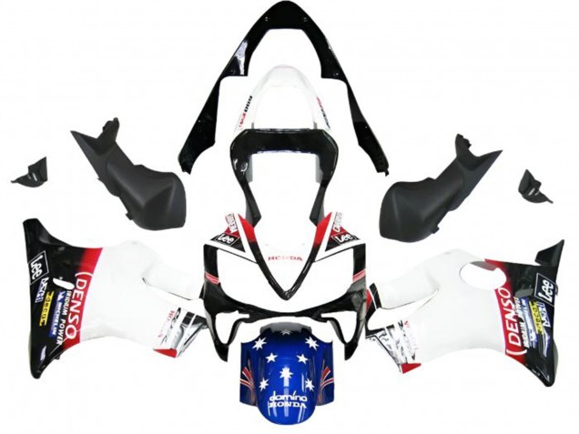 Carenagens Moto Honda CBR600 F4i 2001-2003 - Branco Azul Vermelho Preto Brilhante DENSO Star