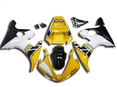 Carenagem Moto Yamaha YZF R6 2003-2004 - Amarelo Branco Preto Brilhante