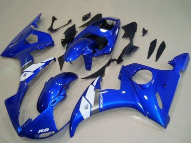 Carenagem Moto Yamaha YZF R6 2003-2004 - Azul Branco OEM Estilo