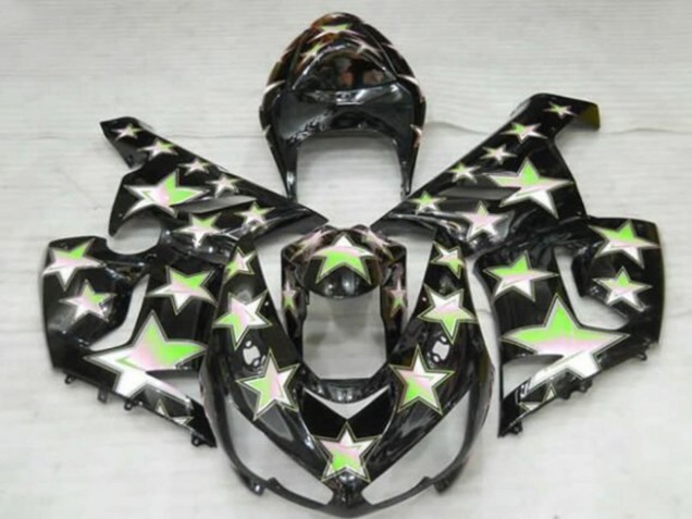 Carenagens Moto Kawasaki ZX6R 2005-2006 - Preto Verde Estrela