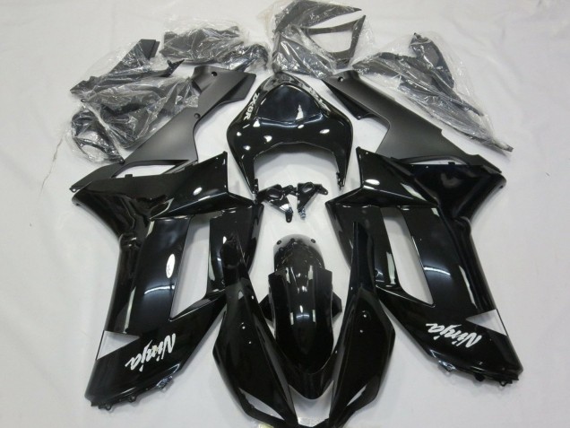 Carenagens Moto Kawasaki ZX6R 2007-2008 - Preto Brilhante Preto Fosco Branco Decalques