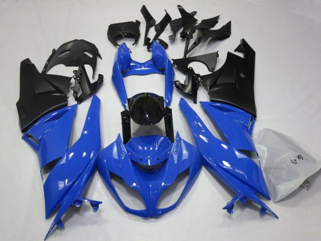 Carenagens Moto Kawasaki ZX6R 2007-2008 - Azul Preto Preto Fosco