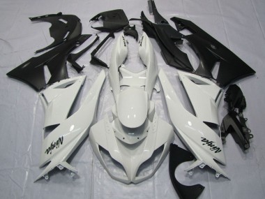 Carenagens Moto Kawasaki ZX6R 2009-2012 - Branco Preto Fosco