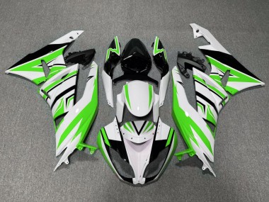 Carenagem Moto Kawasaki ZX6R 2009-2012 - Branco Verde Preto