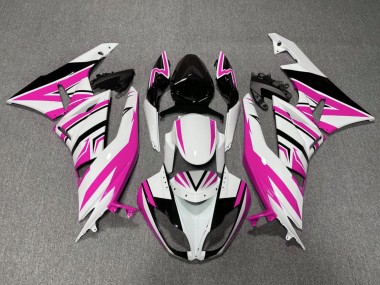 Carenagens Moto Kawasaki ZX6R 2009-2012 - Branco Rosa Preto