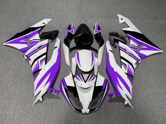 Carenagens Moto Kawasaki ZX6R 2009-2012 - Branco Roxo Preto