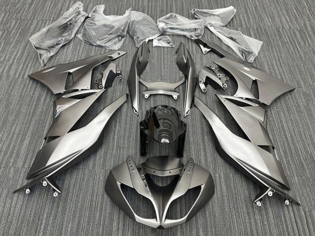 Carenagens Moto Kawasaki ZX6R 2009-2012 - Prata Fosco Preto