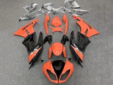 Carenagem Moto Kawasaki ZX6R 2009-2012 - Laranja Preto Brilhante