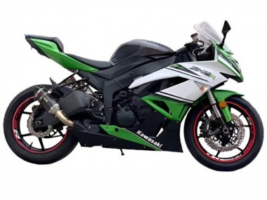 Carenagens Moto Kawasaki ZX6R 2009-2012 - Branco Verde Preto