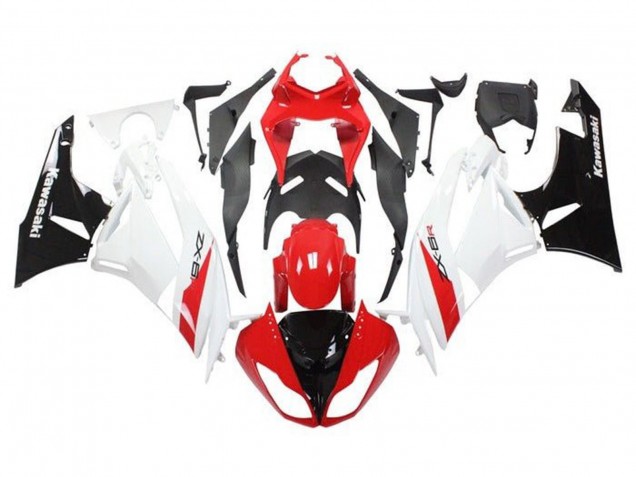 Carenagens Moto Kawasaki ZX6R 2009-2012 - Vermelho Branco Preto