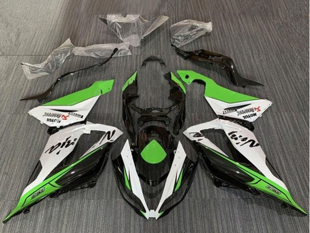 Carenagens Moto Kawasaki ZX6R 2013-2018 - Verde Branco Preto
