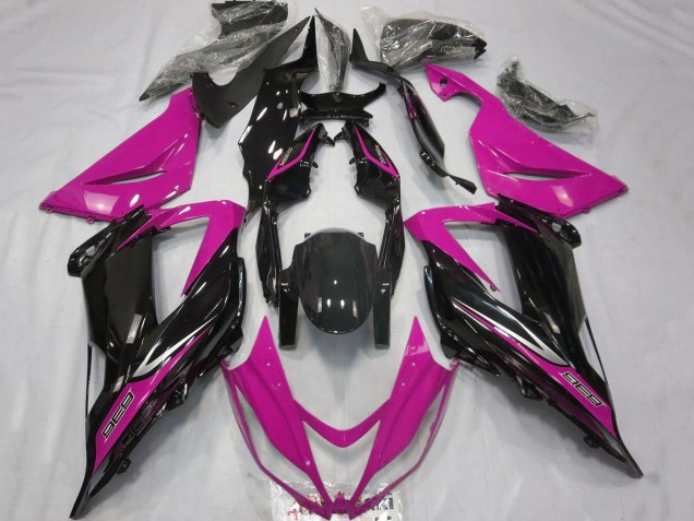 Carenagens Moto Kawasaki ZX6R 2013-2018 - Rosa Preto Brilhante