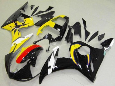 Carenagens Moto Yamaha YZF R6 2003-2004 - Amarelo Vermelho Preto Brilhante