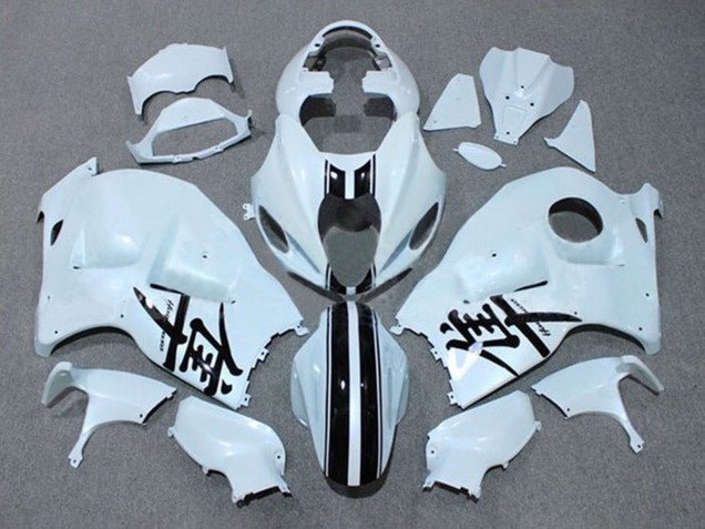 Carenagens Moto Suzuki GSXR 1300 Hayabusa 1996-2007 - Branco Preto Listra