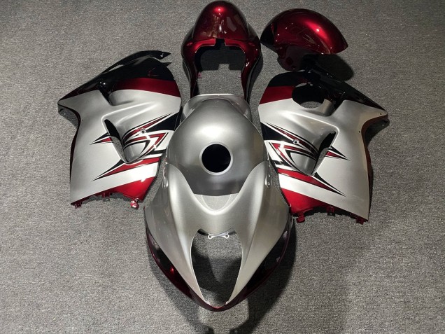 Carenagens Moto Suzuki GSXR 1300 Hayabusa 1996-2007 - Prata Doce Vermelho