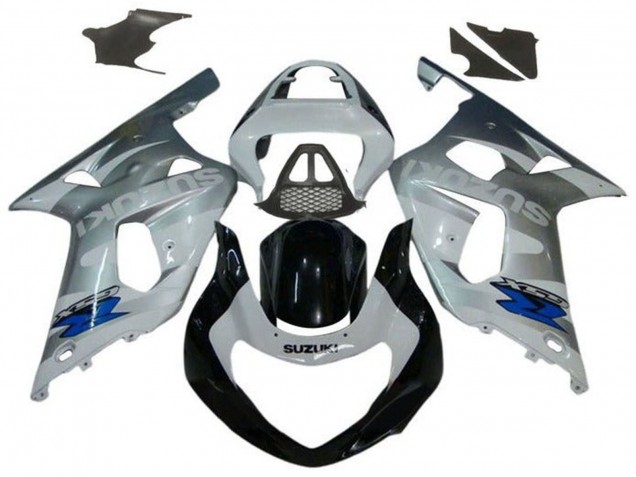 Carenagens Moto Suzuki GSXR1000 2000-2002 - Prata Branco Preto Brilhante Azul