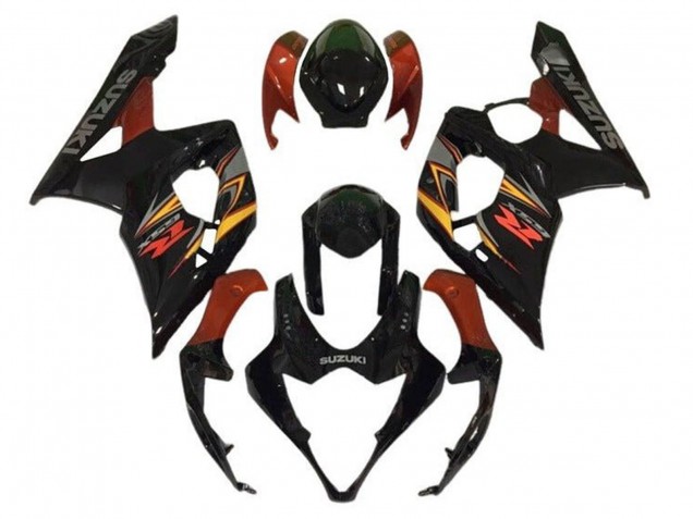 Carenagens Moto Suzuki GSXR 1000 2005-2006 - Preto Vermelho Amarelo Cinzento