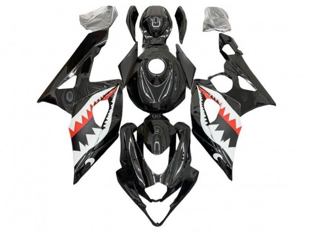 Carenagens Moto Suzuki GSXR 1000 2005-2006 - Preto Branco Vermelho Tubarão