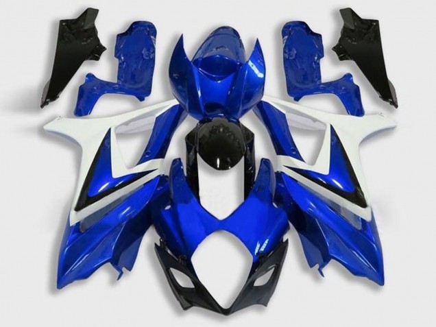 Carenagem Moto Suzuki GSXR 1000 2005-2006 - Branco Azul Preto
