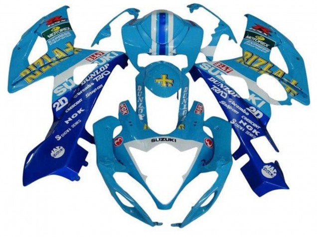 Carenagens Moto Suzuki GSXR 1000 2005-2006 - Azul Branco Listra Rizla