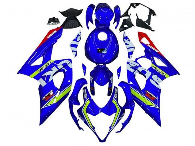 Carenagens Moto Suzuki GSXR 1000 2005-2006 - Azul Verde Branco Vermelho