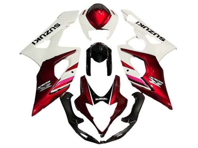 Carenagens Moto Suzuki GSXR 1000 2005-2006 - Branco Doce Vermelho Preto