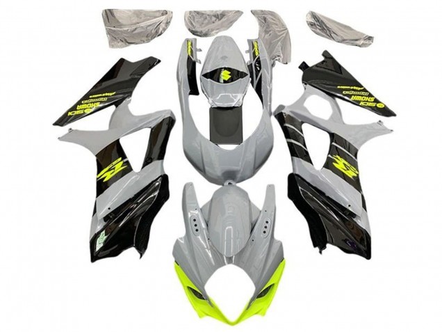 Carenagens Moto Suzuki GSXR 1000 2005-2006 - Cinzento Preto Amarelo Néon