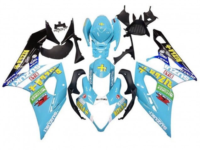 Carenagens Moto Suzuki GSXR 1000 2005-2006 - Azul Claro Verde Preto Amarelo Rizla