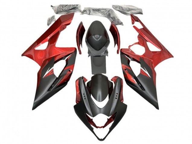 Carenagens Moto Suzuki GSXR 1000 2005-2006 - Doce Vermelho Preto Fosco