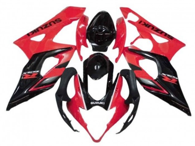 Carenagens Moto Suzuki GSXR 1000 2005-2006 - Vermelho Preto Brilhante Listra