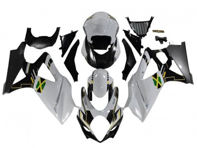 Carenagens Moto Suzuki GSXR 1000 2005-2006 - Branco Preto Amarelo Jamaica