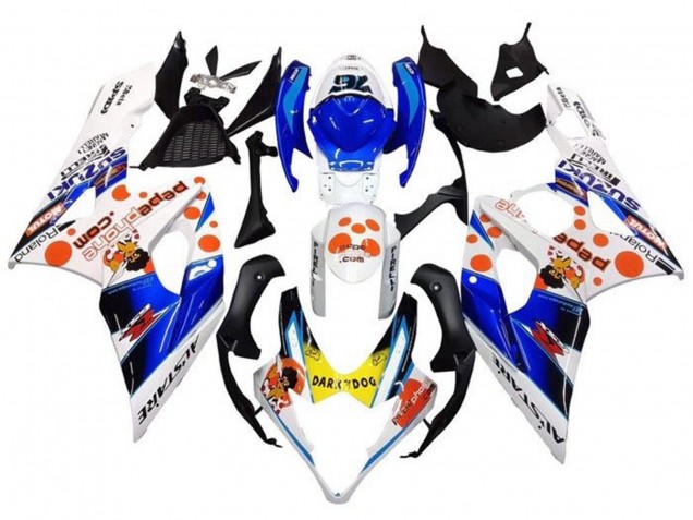 Carenagens Moto Suzuki GSXR 1000 2005-2006 - Branco Azul Laranja Amarelo Dark Dog