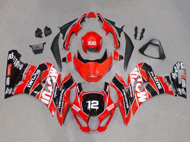 Carenagens Moto Suzuki GSXR1000 2017-2024 - Vermelho Branco Preto Motul 12