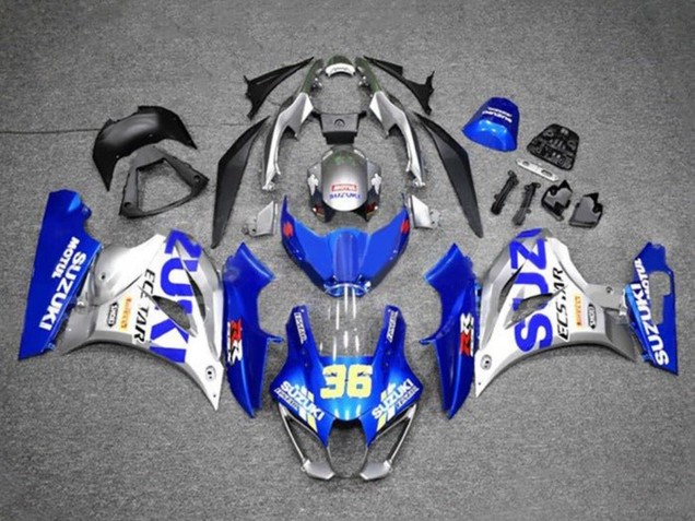 Carenagens Moto Suzuki GSXR1000 2017-2024 - Azul Prata Ecstar 36