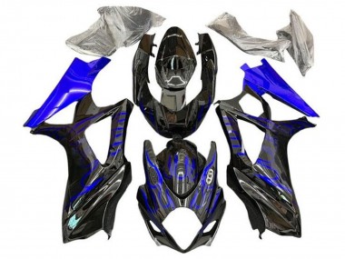 Carenagens Moto Suzuki GSXR 1000 2007-2008 - Preto Azul Chama