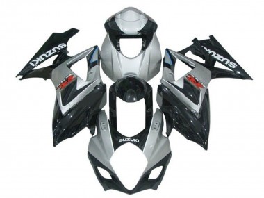 Carenagens Moto Suzuki GSXR 1000 2007-2008 - Cinzento Preto Brilhante Vermelho Branco