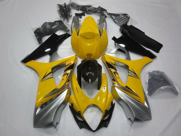 Carenagens Moto Suzuki GSXR 1000 2007-2008 - Amarelo Prata Preto