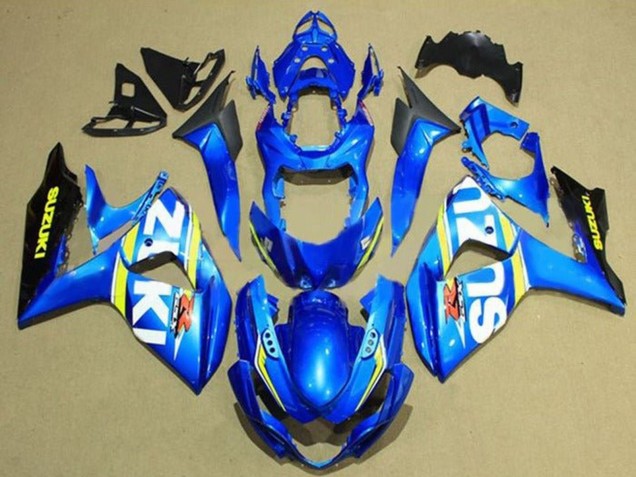 Carenagens Moto Suzuki GSXR 1000 2009-2016 - Azul Branco Amarelo Listra Preto