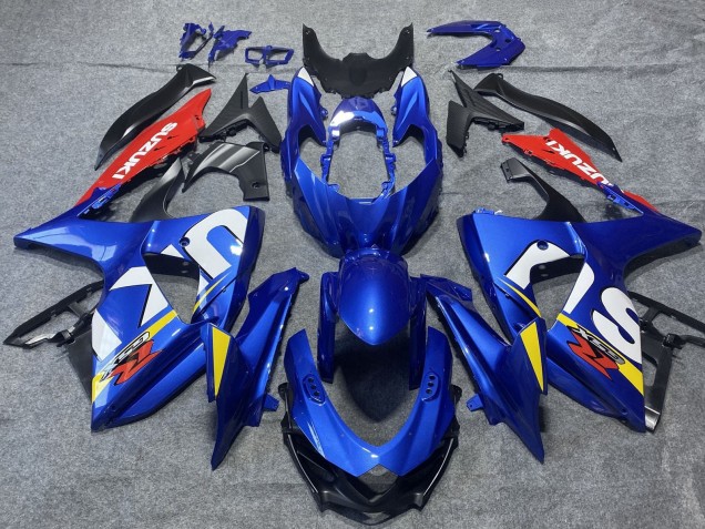 Carenagens Moto Suzuki GSXR 1000 2009-2016 - Azul Vermelho Branco Amarelo