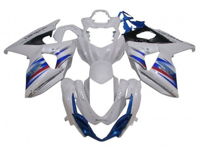 Carenagem Moto Suzuki GSXR 1000 2009-2016 - Branco Azul Vermelho Preto