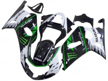 Carenagens Moto Suzuki GSXR 600 / GSXR 750 2001-2003 - Branco Preto Verde Monstro